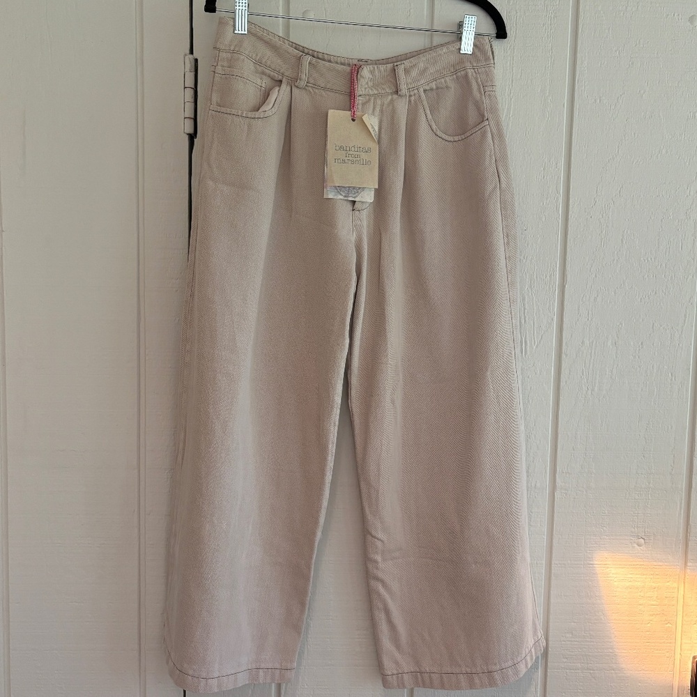 Banditas from Marseille:  Cotton Cropped Pants with Pockets NWT Women Medium